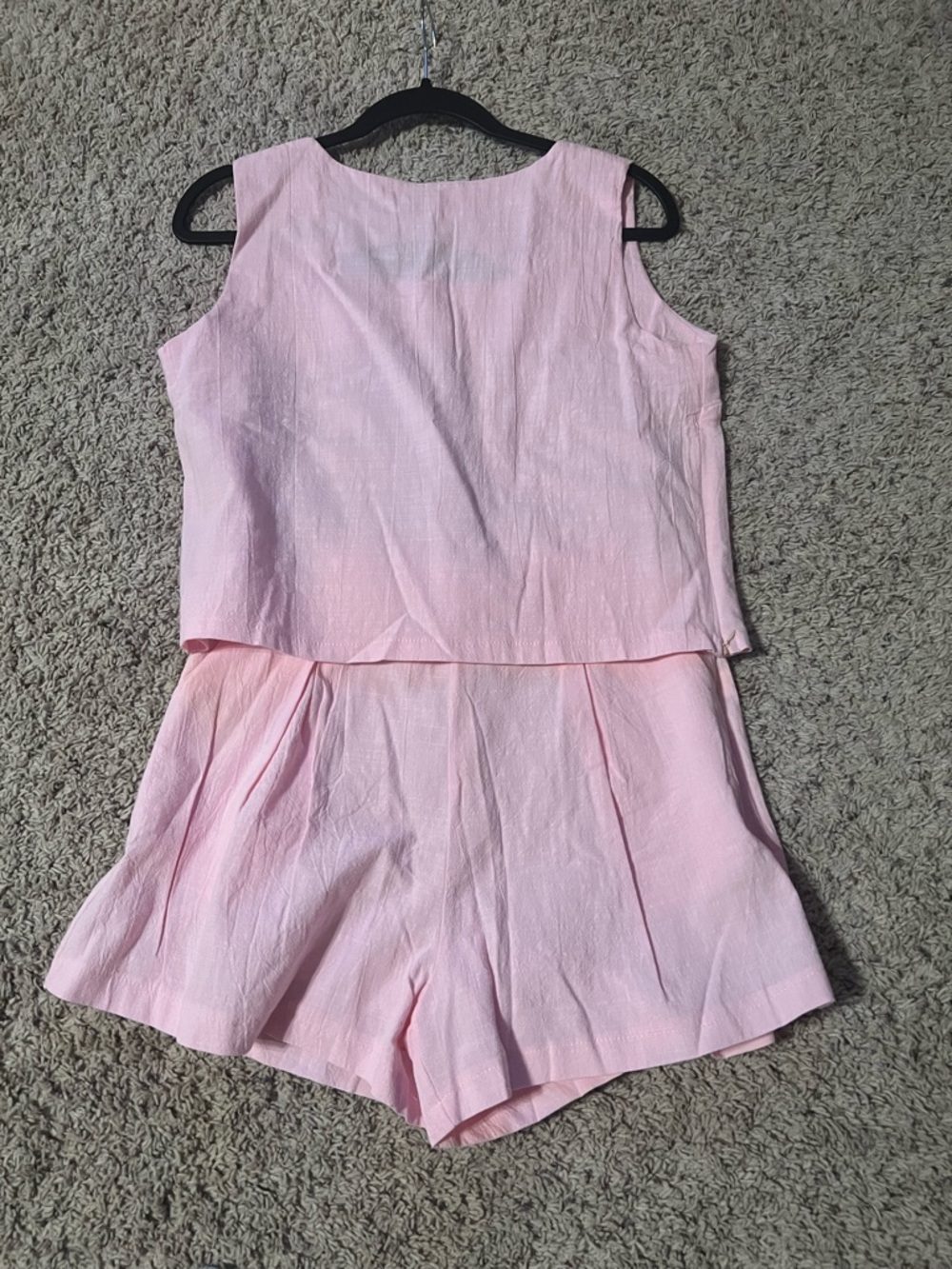 Women’s Pink Sleeveless Top & Shorts Set